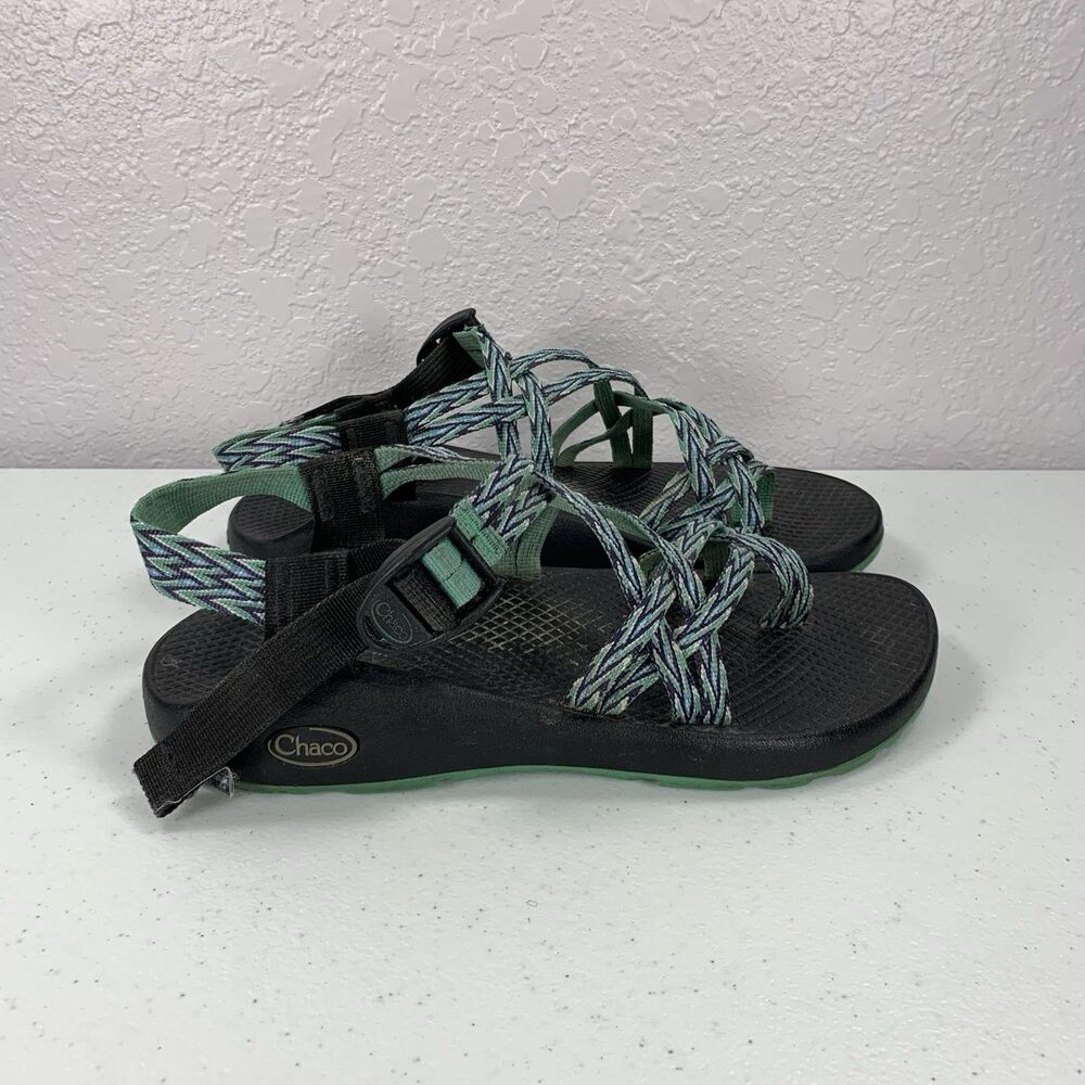 Chaco ZX/2 Sandals Womens 8 Teal Blue Green Black Adjustable Straps
